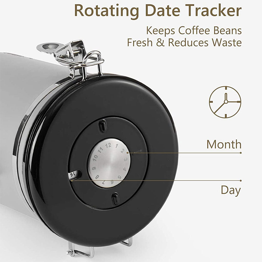 Coast Roast Coffee Storage Canister – 16oz Airtight, Stainless Steel, 100% BPA-Free
